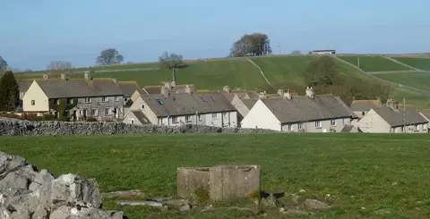 Photo of Tideswell, a village in the Peak District, Derbyshire, central England.