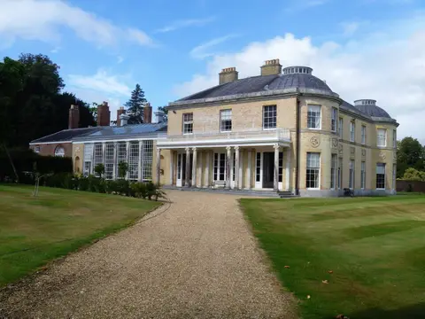 Photo of Belmont House and Gardens, a Grade II registered house & garden near Faversham, Kent, south east England.