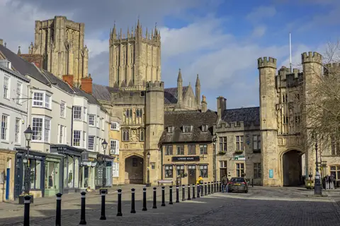 Photo of Wells, a village in Somerset, south west England.