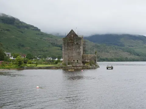Photo of Carrick Castle, a ruined castle near Lochgoilhead, Argyll and Bute, the Scottish Highlands and Islands.