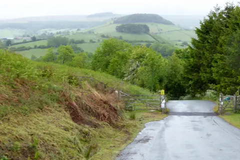 Photo of Rosedale Chimney Bank, a landmark near Rosedale Abbey in the North York Moors, North Yorkshire, northern England.