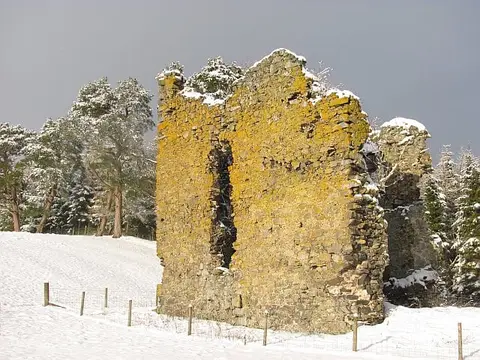 Photo of Nether Horsburgh, a ruined castle near Innerleithen, the Scottish Borders, southern Scotland.
