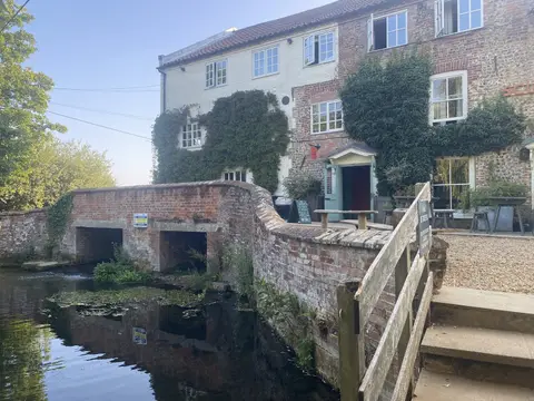 Photo of Sculthorpe Mill, a gastropub in Norfolk, eastern England.