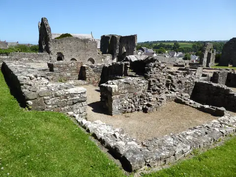 Photo of St Dogmaels Abbey, a ruined abbey near Cardigan, Pembrokeshire, south west Wales.