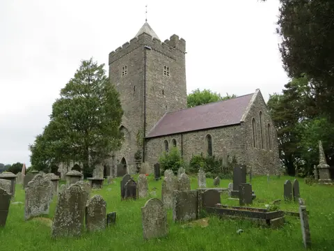 Photo of St David's Church, Llanddewi Brefi, a church in Ceredigion, mid Wales.