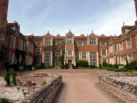 Photo of Kentwell Hall, a Grade II* registered house & garden near Long Melford, Suffolk, eastern England.