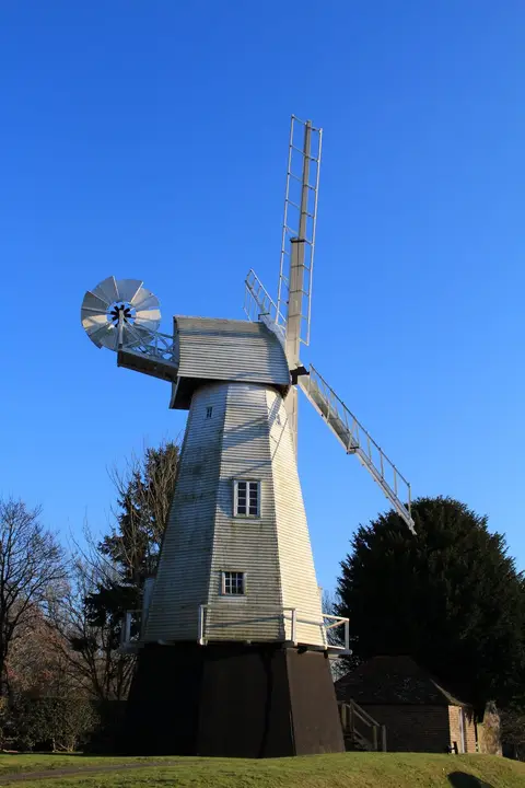 Photo of Chailey Heritage Windmill, a windmill near North Chailey, East Sussex, south east England.