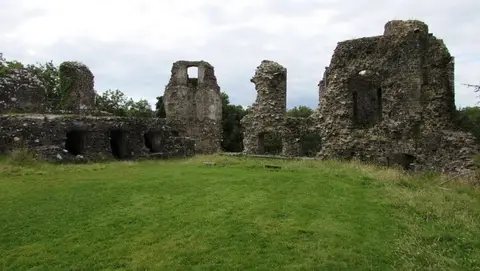 Photo of Narberth Castle, a ruined castle near Saundersfoot, Pembrokeshire, south west Wales.