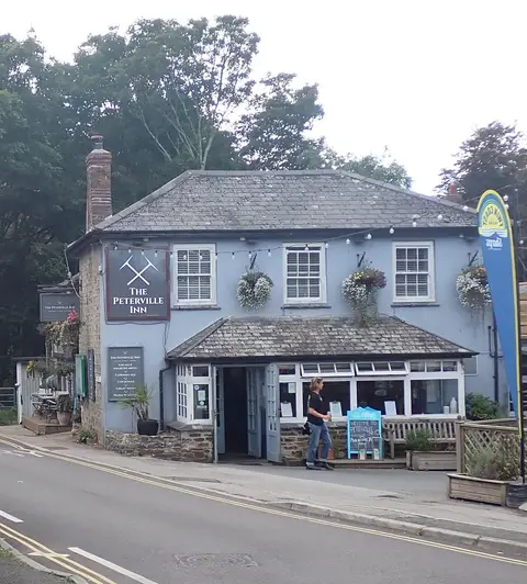 Photo of The Peterville Inn, a pub near St Agnes, Cornwall, south west England.