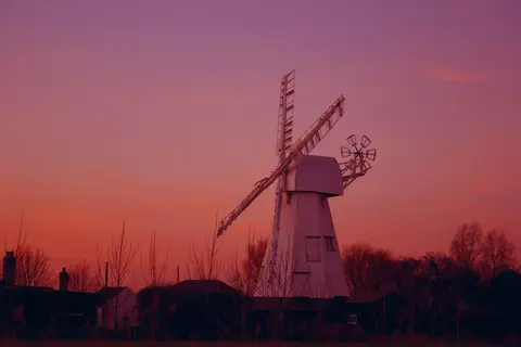 Photo of White Mill, a windmill near Sandwich, Kent, south east England.