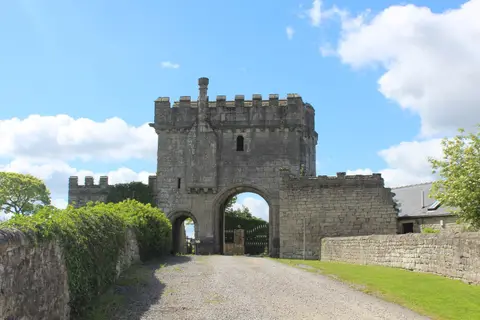 Photo of Steeton Hall Gateway, a landmark near South Milford, North Yorkshire, northern England.