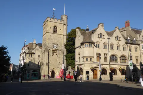 Photo of Carfax Tower, a landmark in Oxfordshire, south east England.
