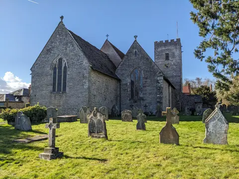 Photo of St Mary Magdalene's Church, Eardisley, a church in Herefordshire, central England.