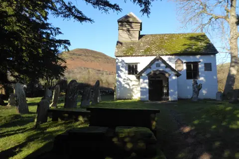 Photo of St Mary's Church, Capel-y-ffin, a church in Bannau Brycheiniog, the Powys, mid Wales.