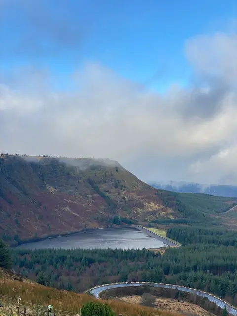 Photo of Llyn Fawr, a lake near Pontneddfechan, Rhondda Cynon Taf, south east Wales.