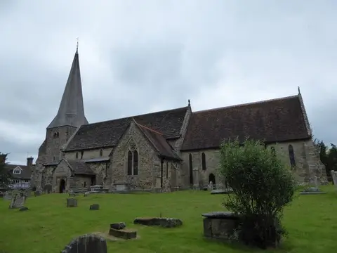 Photo of St Andrew and St Mary the Virgin, a church near Fletching in the High Weald, East Sussex, south east England.