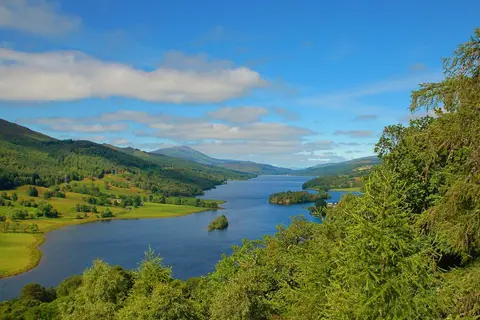 Photo: Queen's View, a viewpoint near Blair Atholl in Loch Tummel, Perth and Kinross, central Scotland.