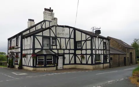 Photo of Ye Horns Inn, a pub near Goosnargh, Lancashire, north west England.