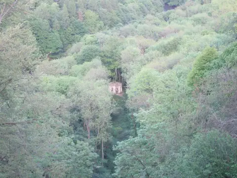 Photo of Hackfall, a Grade I registered house & garden near Grewelthorpe in Nidderdale, North Yorkshire, northern England.