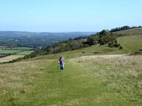 Photo of Harting Downs, a Site of Special Scientific Interest near Chalton in the South Downs, West Sussex, south east England.