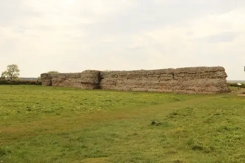 Photo of Burgh Castle, a ruined castle near Somerleyton in the Broads, Norfolk, eastern England.