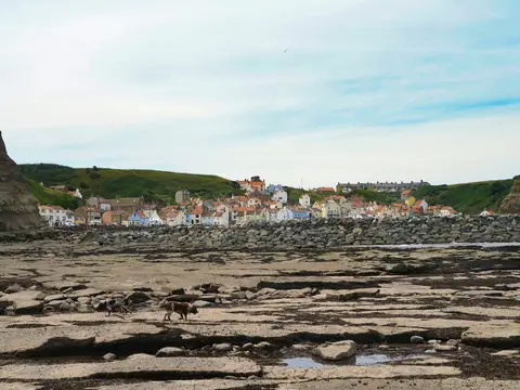 Photo of Robin Hood's Bay, a village in the North York Moors, North Yorkshire, northern England.