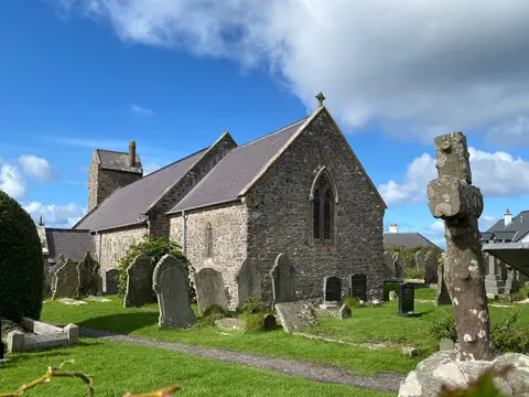 Photo of St Mary's Church, Rhossili, a church in Gower, Swansea, south west Wales.