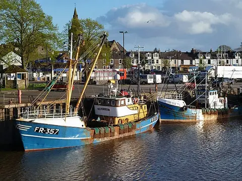 Photo of Kirkcudbright, a village in Dumfries and Galloway, southern Scotland.