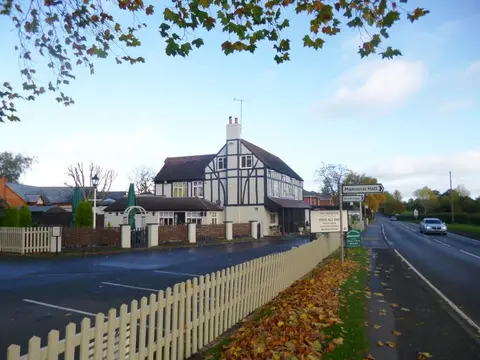 Photo of The Chequers, a pub near Cutnall Green, Worcestershire, central England.