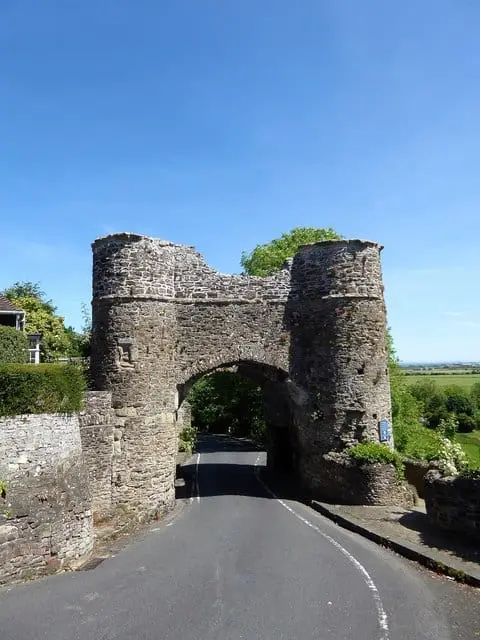Photo of Winchelsea town gates, a landmark in the High Weald, East Sussex, south east England.