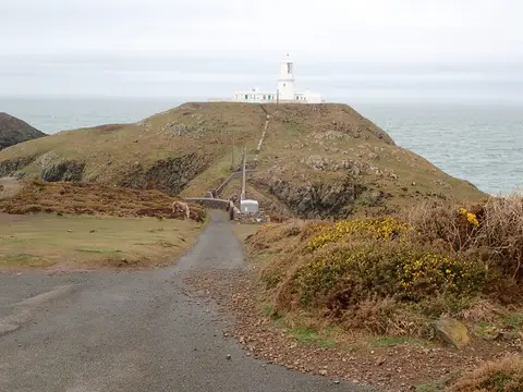 Photo of Strumble Head Lighthouse, a lighthouse near Fishguard, Pembrokeshire, south west Wales.