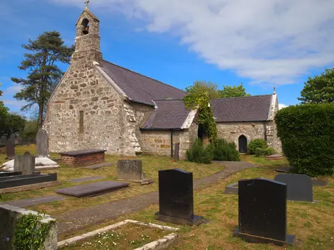 Photo of St Beuno's Church, Trefdraeth, a church in Anglesey, north Wales.