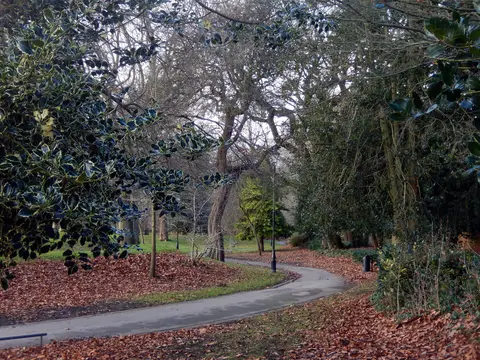 Photo of Derby Arboretum, a Grade II* registered house & garden in Derbyshire, central England.