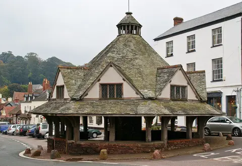 Photo of Dunster, a village in Exmoor, Somerset, south west England.