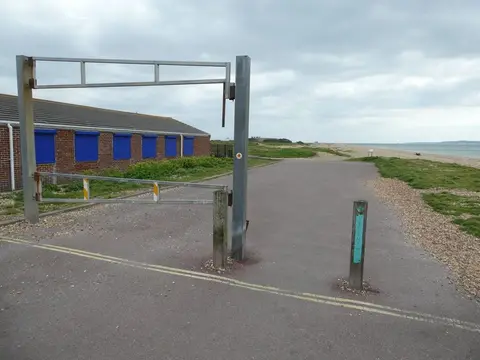 Photo of Stokes Bay, a swimming spot near Portsmouth, Hampshire, south east England.