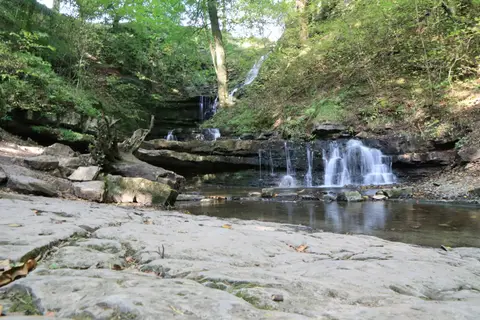 Photo of Scaleber Force, a waterfall near Settle in the Yorkshire Dales, North Yorkshire, northern England.