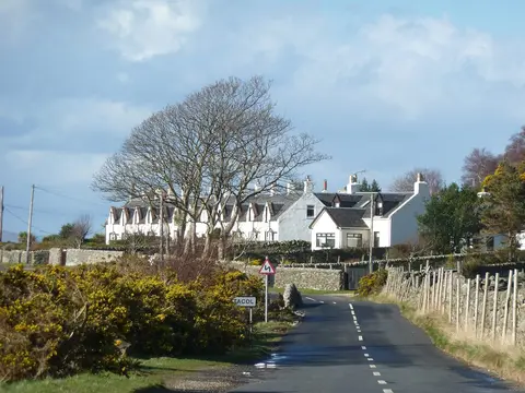 Photo of Catacol Bay and the Twelve Apostles, a landmark in North Arran, North Ayrshire, southern Scotland.