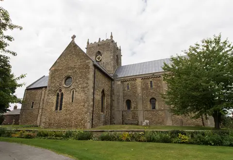 Photo of Stow Minster, a church in Lincolnshire, central England.