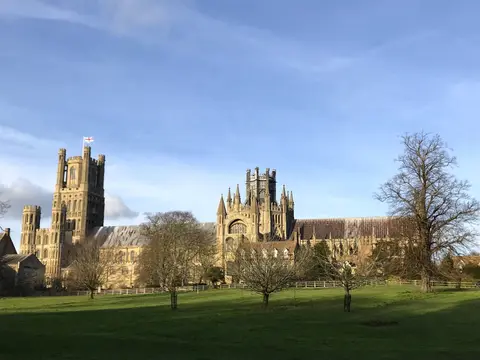 Photo of Ely Cathedral, a cathedral in Cambridgeshire, eastern England.