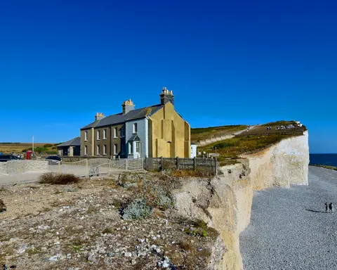 Photo of the coast at Birling Gap and Seven Sisters, East Sussex, south east England.