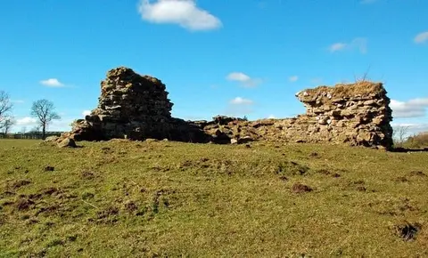 Photo of Trabboch Castle, a ruined castle near Tarbolton, East Ayrshire, southern Scotland.