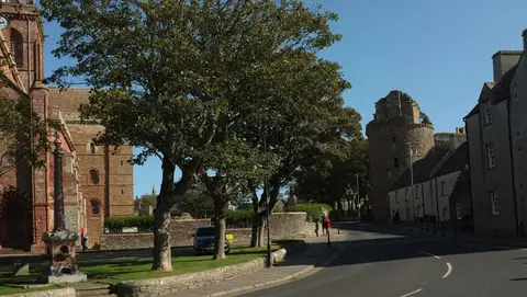 Photo of Kirkwall, a village in the Orkney Islands, the Scottish Highlands and Islands.