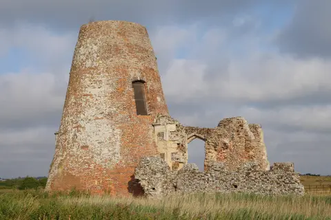 Photo of St Benet's Abbey, a ruined abbey near Ranworth in the Broads, Norfolk, eastern England.