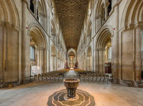 Photo of Peterborough Cathedral, a cathedral in Cambridgeshire, eastern England.