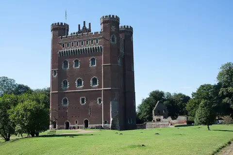 Photo of Tattershall Castle, a ruined castle near Coningsby, Lincolnshire, central England.