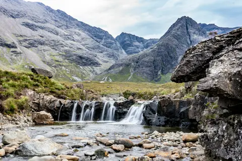Photo of Fairy Pools, a waterfall near Sligachan in the Cuillin Hills, Highland, the Scottish Highlands and Islands.
