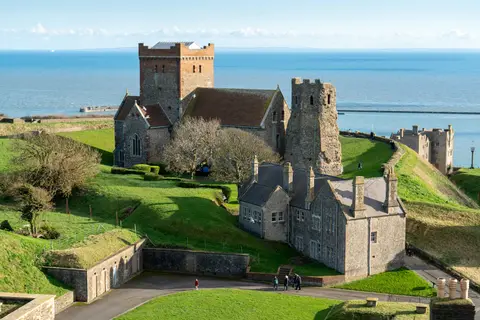 Photo of Dover Castle, a ruined castle near Deal, Kent, south east England.