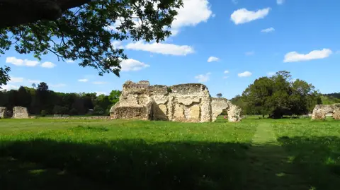 Photo of Waverley Abbey, a ruined monastery near Tilford, Surrey, south east England.