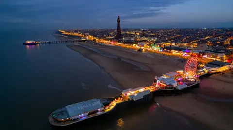 Photo of Blackpool Tower, a landmark in Lancashire, north west England.
