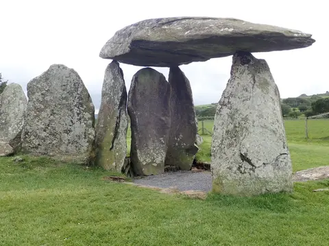 Photo of Pentre Ifan, a chambered tomb near Nevern, Pembrokeshire, south west Wales.